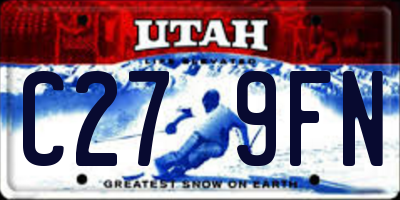 UT license plate C279FN