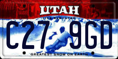 UT license plate C279GD