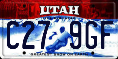 UT license plate C279GF