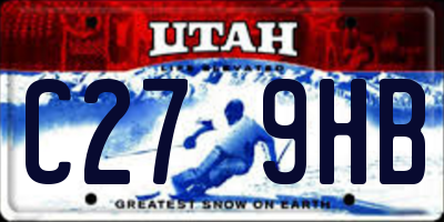 UT license plate C279HB