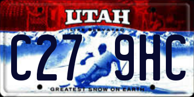 UT license plate C279HC