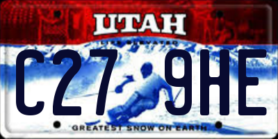 UT license plate C279HE