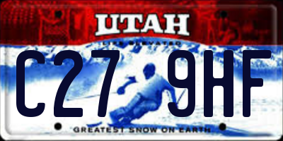 UT license plate C279HF