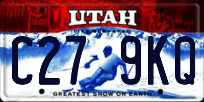 UT license plate C279KQ