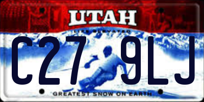 UT license plate C279LJ