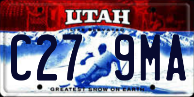 UT license plate C279MA