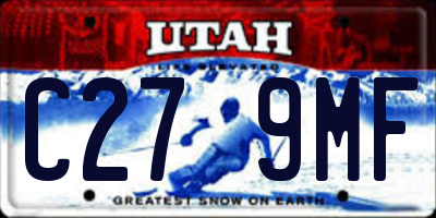 UT license plate C279MF