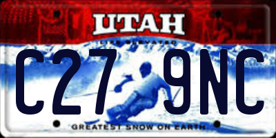 UT license plate C279NC