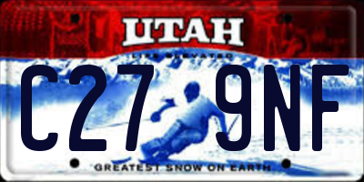 UT license plate C279NF
