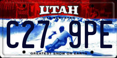UT license plate C279PE