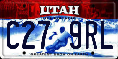 UT license plate C279RL