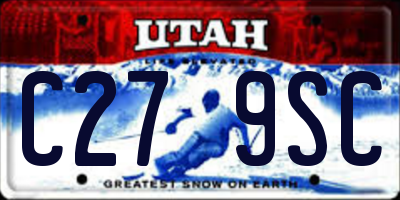 UT license plate C279SC