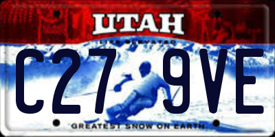 UT license plate C279VE