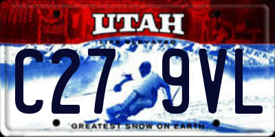 UT license plate C279VL