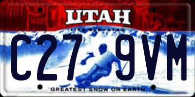 UT license plate C279VM