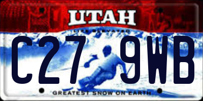 UT license plate C279WB