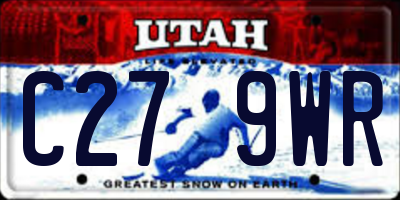 UT license plate C279WR