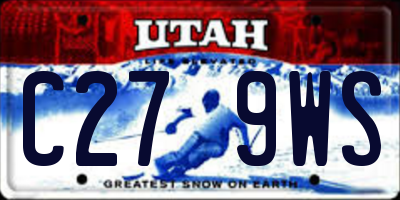 UT license plate C279WS
