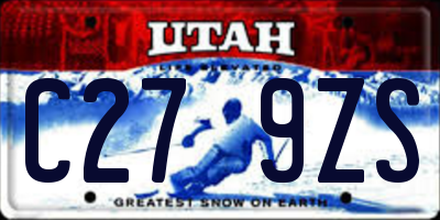 UT license plate C279ZS