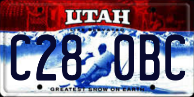 UT license plate C280BC