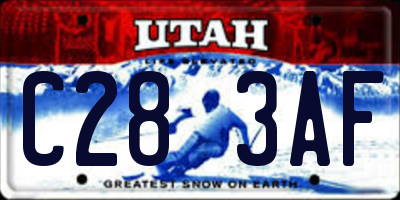 UT license plate C283AF