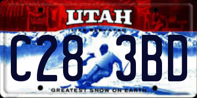 UT license plate C283BD