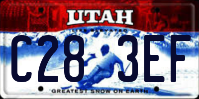UT license plate C283EF