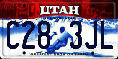 UT license plate C283JL
