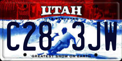 UT license plate C283JW