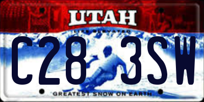 UT license plate C283SW