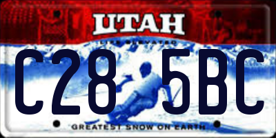 UT license plate C285BC