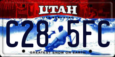 UT license plate C285FC