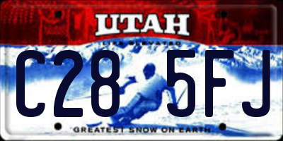 UT license plate C285FJ