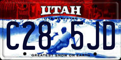 UT license plate C285JD