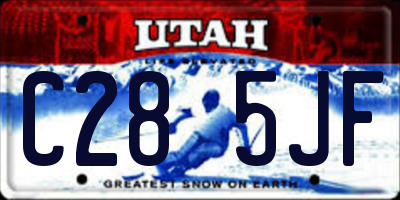 UT license plate C285JF