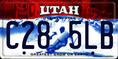 UT license plate C285LB