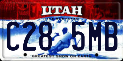 UT license plate C285MB