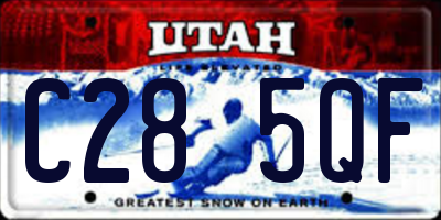UT license plate C285QF