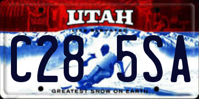 UT license plate C285SA