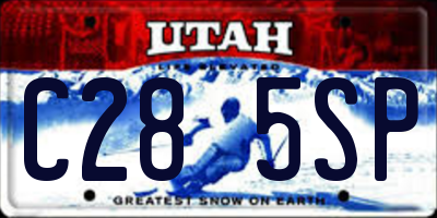 UT license plate C285SP