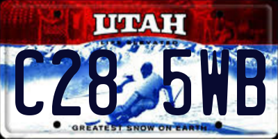 UT license plate C285WB