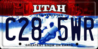 UT license plate C285WR