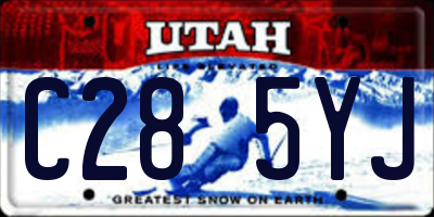 UT license plate C285YJ