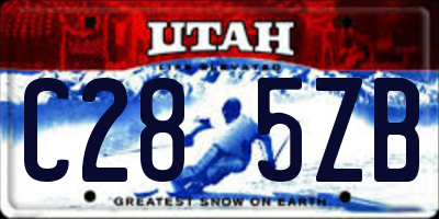 UT license plate C285ZB