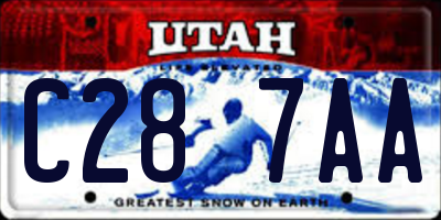 UT license plate C287AA