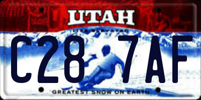 UT license plate C287AF