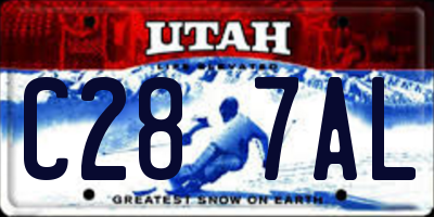 UT license plate C287AL