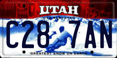 UT license plate C287AN