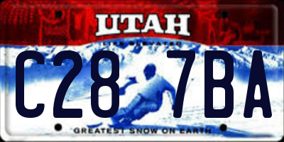 UT license plate C287BA