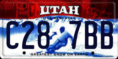 UT license plate C287BB